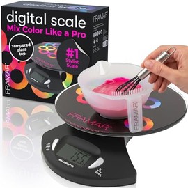 Framar Báscula digital, báscula para color de cabello, báscula de cocina, báscula de alimentos, báscula de gramos, negro elegante