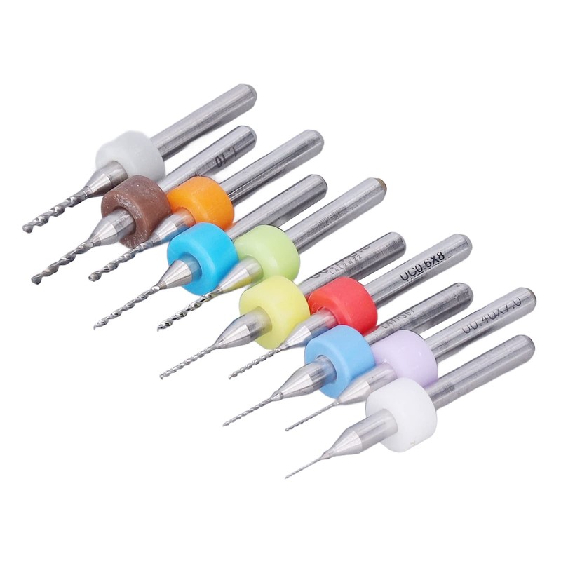 10pcs Mini Drill Bit Colour Micro Spiral Flute CNC Cutter