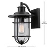 GLOBE Electric 44094 1-Light Outdoor/Indoor Wall Sconce, Black Finish, Seeded