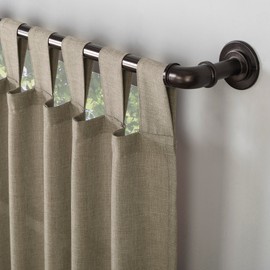 No. 918 Trevor 2-Pack Heathered Linen Texture Semi-Sheer Tab Top Curtain Panel Pair, 40" x 63, Barley Brown