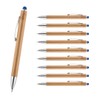 WPRO Bamboo Set of 10 Touchpens Ballpoint Pens Made of