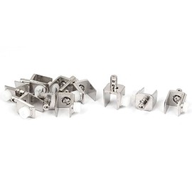 sourcingmap Adjustable 3mm-8mm Thickness Metal Glass Clips Clamps Holder 10 Pcs