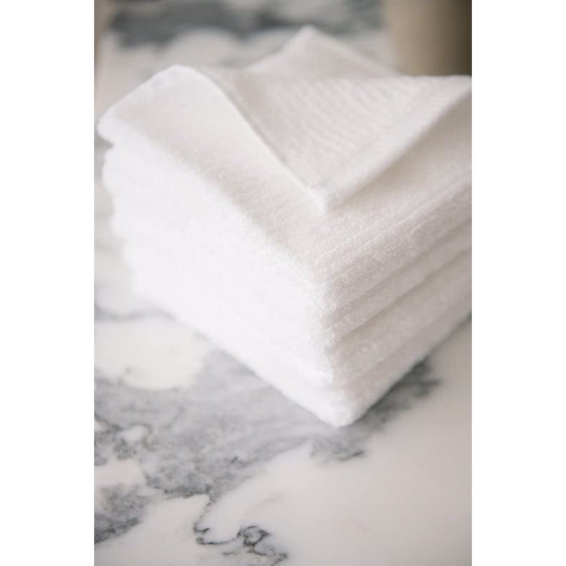 Cozy Earth White Ribbed Washcloth