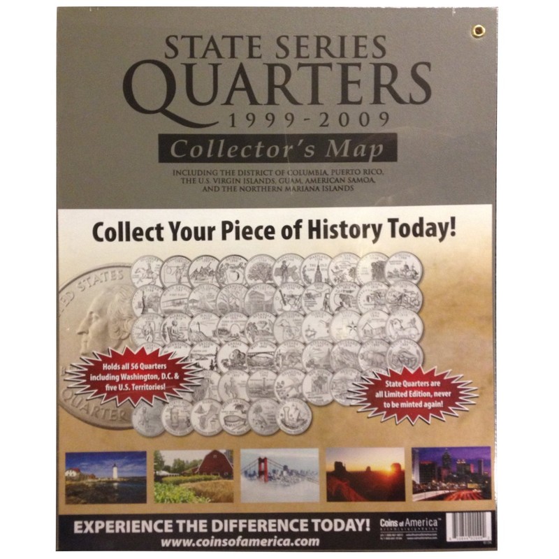 Coins of America State Quarter Map (US State Quarter Series)