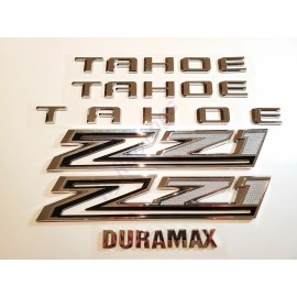 GM Auto 6PCS Set Chrome Door Rear Tahoe Duramax Chrome Black Z71 Emblem For 2021+ Tahoe