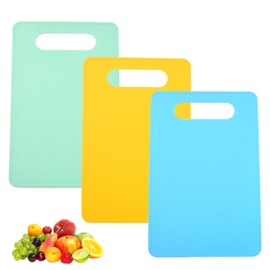 Small Chopping Board 3 Pack Mini Coloured Chopping Boards Set, Kitchen Chopping Board, Contamination Free Plastic Chopping Board Without BPA, Antibacterial and Flexible(29 x 19cm)