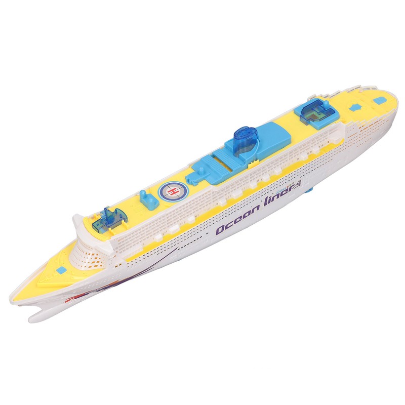 Kids Cruise Ship Model Sound Effects LED Light Universal Rotation