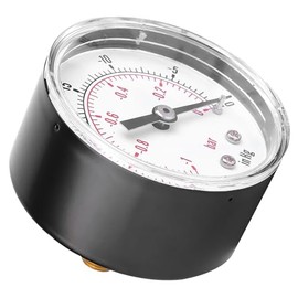 Dual Scale Vacuum Gauge 50mm Dial Gauge 1/8 BSPT Back Connection -1-0bar -30-0inhg Meter for Measuring Air, Water, Oil and Gas