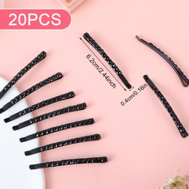 Mabor 20Pcs Decorative Bobby Pins Rhinestone Bobby Pins for Hair Sparkly Crystal Hair Pins for Women Girls Shiny Metal Hair Barrettes Hair Styling Accessories
