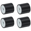 sourcing map 4Pcs 25 x 25mm M6 Thread Female Rubber