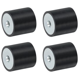 sourcing map 4Pcs 25 x 25mm M6 Thread Female Rubber Mounts, Vibration Isolators, Replaces Anti Vibration Pads Flat Silent Block Base Block