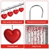 CTOHN 12 Pieces Red Heart Shower Curtain Hooks, Valentines Day