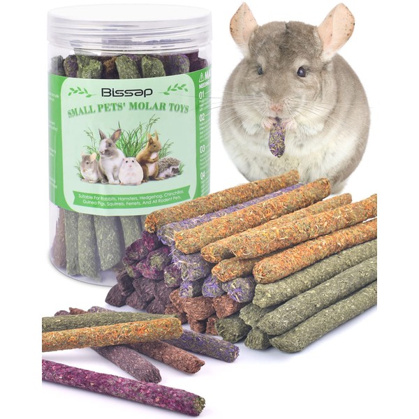 Bissap 36PCS Bunny Chew Sticks, Mixed Natural Timothy Hay Carrot