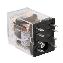 Heschen Gereral Purpose Relay, HH52P, 12VDC Coil, 5A 220VAC/24VDC, DPDT, 8 Pin Terminals