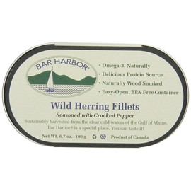 Bar Harbor Wild Herring Fillets with Cracked Pepper, 6.7 oz. (Pack of 12)