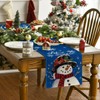 Artoid Mode Blue Snowman Let It Snow Winter Table Runner,