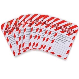 10PCS Lockout Tagout Tags,Danger Do Not Operate Safety Warning Front Back Label PVC for Equipment