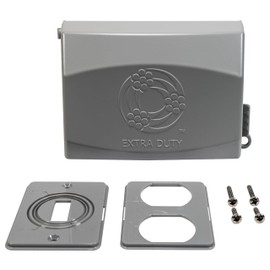 Southwire Metal Weatherproof Electrical Outlet Cover, Vertical 1-Gang, Extra Duty, 9-in-1 Gray