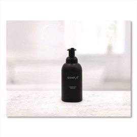 Soap₂o 12oz Elegantly Eco Hand Soap Bottle Midnight Black, Empty Reuseable Refillable Black Frosted Glass Bottle, Foaming Hand Soap Container, Optional Wall Mounting Bracket (Sold Separately)