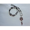 Handmade ANTIQUE SILVER FLOWER BEADED LANYARD ID BADGE HOLDER NECKLACE