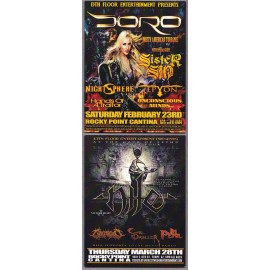 Doro Pesch Sister Sin NILE USA Tour February 2013 concert promo card ad handbill