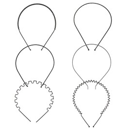 Seeotwo 6 Pieces Metal Hairband Sports Yoga Spring Wave Multi Style Non-Slip Black Metal Headband Unisex Fashion Adjustable Wavy Elastic Hair Hoop Band for Women, Men, Boys, and Girls