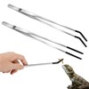 2PCS Stainless Steel Reptile Feeding Tongs with Rubber Tip,Crested Gecko