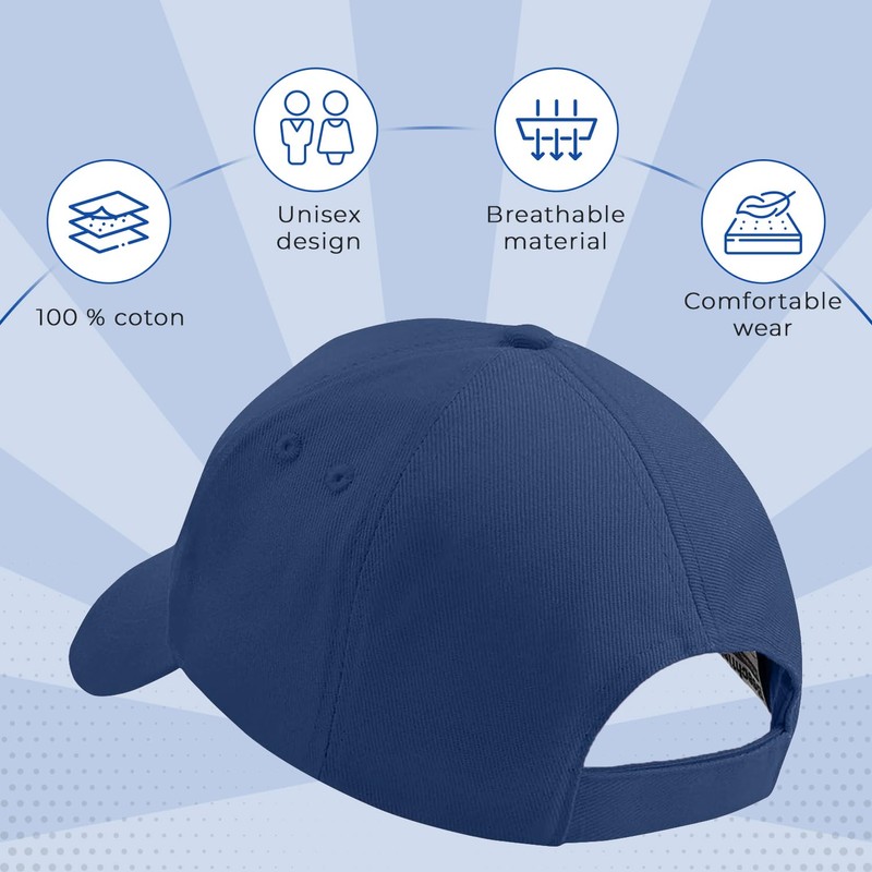 FIANA FASHIONS Unisex Adults 5 Panel Pre-Curved Plain Adjustable Baseball