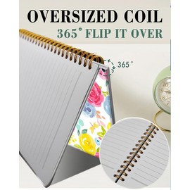 ZHIZHEND Spiral Journal Notebook,A5 Hardcover Lined Journals for Women Girl 6 x 8.3 in,120 Pages Thick Paper,Cute College Ruled Writing Notebook for Gifts Office Work School(Watercolor Rose Floral)