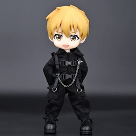 niannyyhouse Tactical Suit Vest Onesies 5 Colors Ob11 1/12 BJD Doll Clothes (Black)