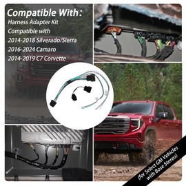 Ciuouient Harness Adapter Kit with ANC Defeat Harness Compatible with 2014-2018 Silverado/Sierra 2016-2024 Camaro 2014-2019 C7 Corvette(for Select GM Vehicles with Bose Stereo)