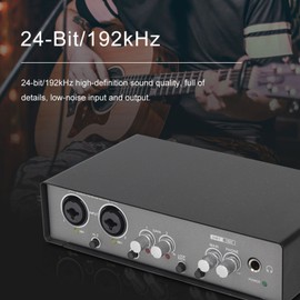 USB Audio Interface Mixer 24bit/192KHz 48V Phantom Power Noise Reduction Plug and Play Mic/Line/XLR Interfaces Loopback High-Fidelity for Streaming Podcasting Music Instrument Audio Interface