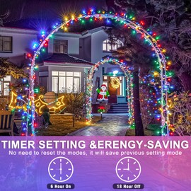 120 LED Christmas Lights Indoor Outdoor, 40ft 8 Modes Clear Wire Christmas String Lights Indoor, Plug in Twinkle Fairy Lights for Bedroom Tree Christmas Decorations, Multicolor