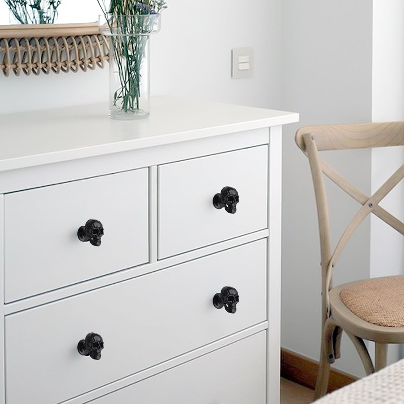 VFAATING 6 pcs Creative Skull Knobs Pull Handle Cabinet Door