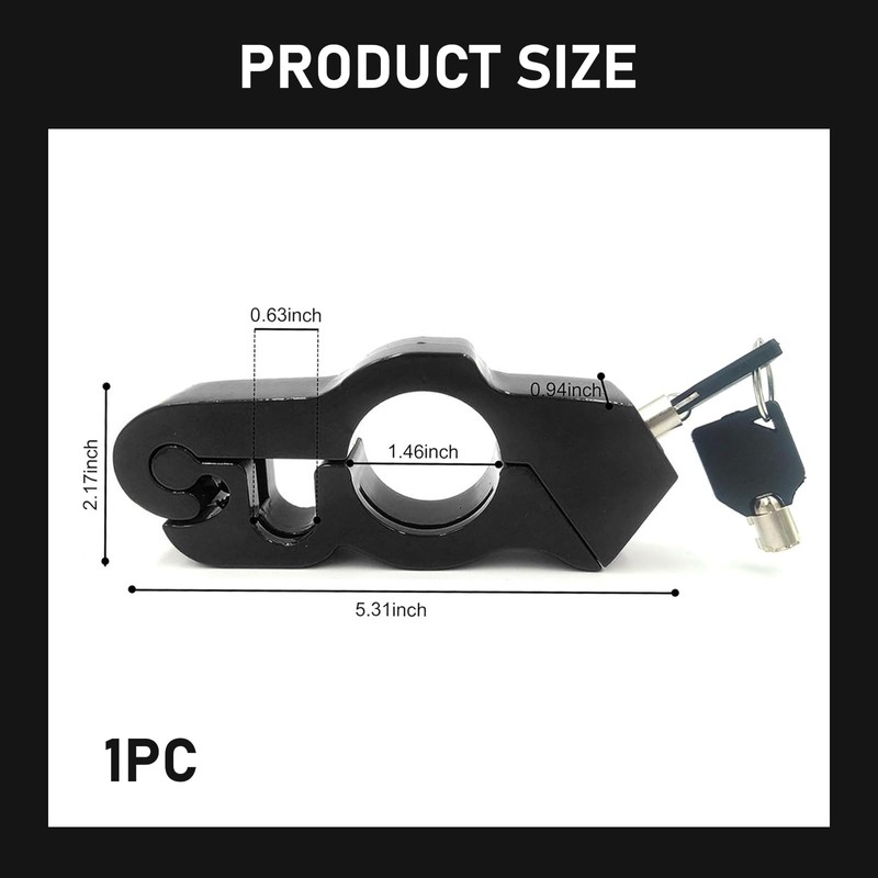 Sumjig 1 PC Motorcycle Handlebar Anti-Theft Lock, Waterproof Rust-Proof Lock