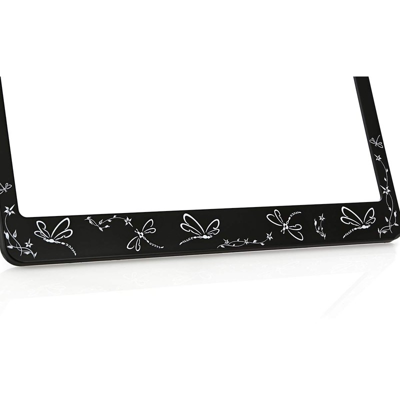 BARON-JEWELRY Fun Dragonfly License Frames (White Dragonfly)