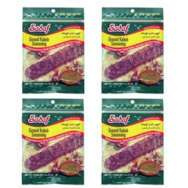 Sadaf Meat Kabob Seasoning 4 x 1 oz - Middle eastern and mediterranean kabob spices and seasonings mix (Pack of 4)