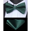 HISDERN Bow Tie Pre-Tied Men's Bow Tie with Pocket Square