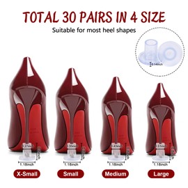 30 Pairs 4 Sizes Heel Protectors for Grass, High Heel Stoppers for Grass, Clear Stiletto High Heel Caps for Walking on Grass
