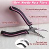 LEONTOOL 5 Inches Mini Bent Needle Nose Pliers with Serrated