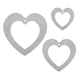EXTRAVAGANT® Set of 3 Heart Hangers Stainless Steel Window Decoration Door Decoration Garden Decoration Weatherproof Rustproof Decoration for Hanging Balcony Patio Wedding Gift Love Valentine's Day