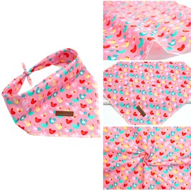 Lionheart Glory Easter Dog Bandana Kerchief Washable Soft Comfortable Scarf, Square Adjustable Chickens Bandanas for Medium Large Dogs