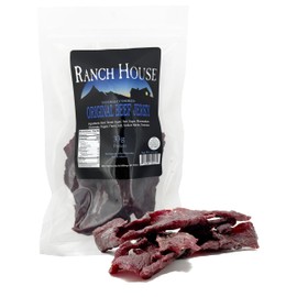 Ranch House Beef Jerky - Whole-Muscle Montana Beef Jerky Strips, High Protein Snack, Made in USA, 3.3 OZ (3.3 Ounce, Original)