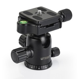 UTEBIT 40MM Metal Tripod Ball Head with Camera Quick Release Plate Swivel 360° Camera Ball Mount 22lbs/10kg Load for 1/4" Tripod Monopod DSLR