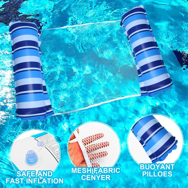 Inflatable Pool Floats,3 Pack Meegoo Multi-Purpose Water Hammock Lounge, Portable