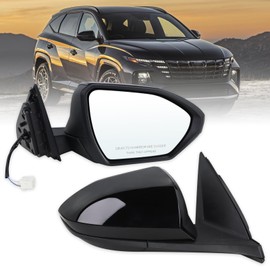 Lqito Right Passenger Side Door Mirror Compatible With 2022 2023 2024 2025 Hyundai Tucson With Power Glass Manual Folding Black Replace#87620CW000(3 Pins)