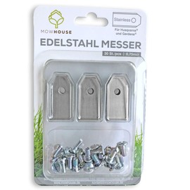 MOWHOUSE 30 x Premium Replacement Blades for Husqvarna Gardena McCulloch Robotic Lawnmower Blade Set (Stainless Steel)