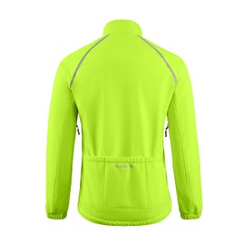 Men's Winter Cycling Jackets Thermal Warm Water Resistant Bike Running Windproof Fleece Cold Weather Mountain Biking Bicycle Riding Gear(Fluorescent Yellow,XXXL)