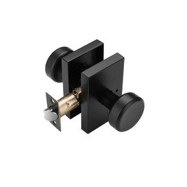 STARPY Black Door Knobs,Interior Door Handles for Bath & Bed,Heavy Duty Door Knob with Lock (Privacy for Bath & Bed, Matt Black)