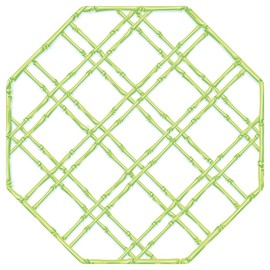 Caspari Bamboo Screen Moss Green Placemats - 12 100% Recyclable Paper mats per Package
